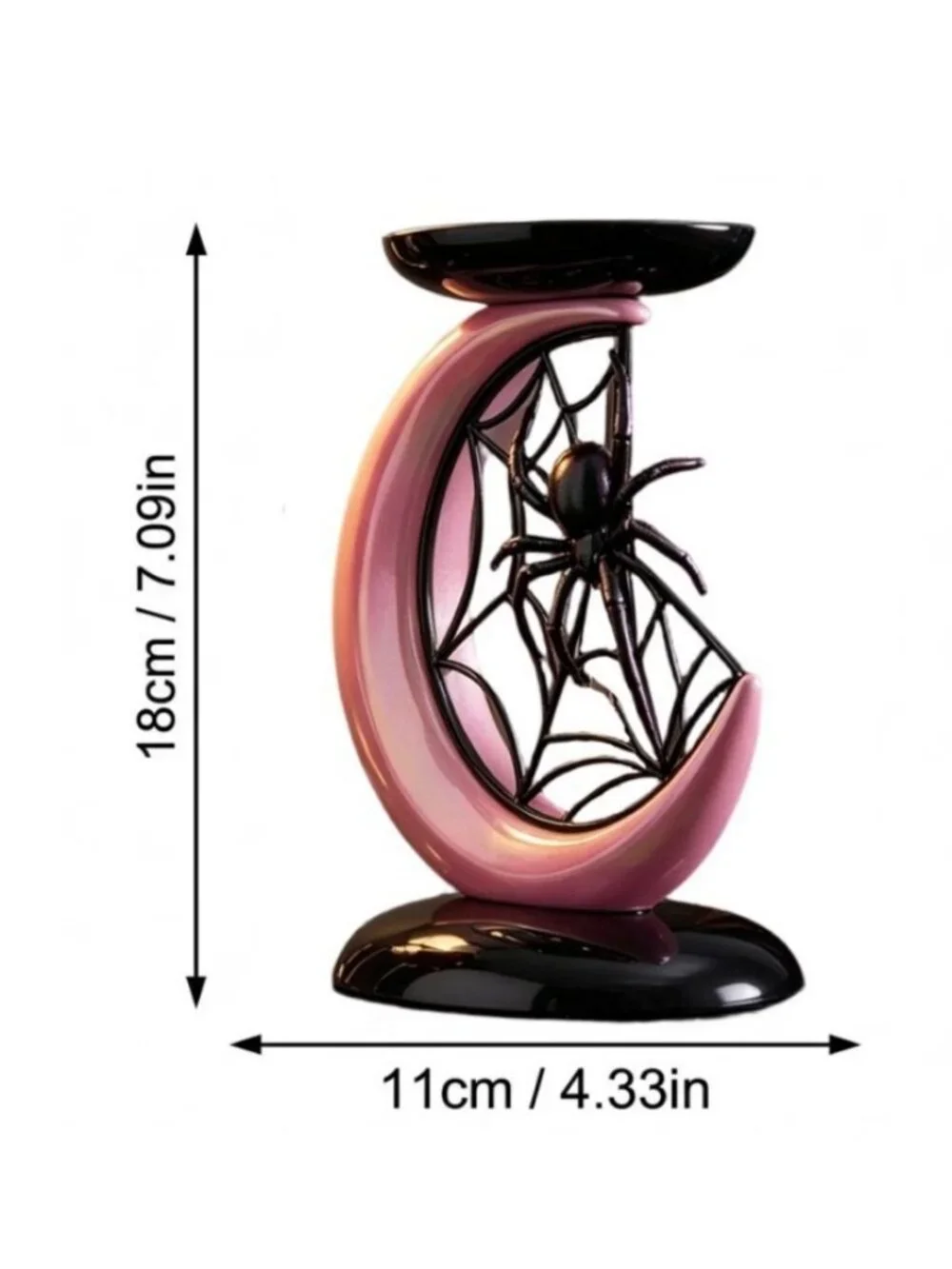 Bath Body Works Halloween Spider Moon Pedestal 3 Wick Candle Holder NIB